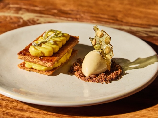 The pumpkin custard slice at Pip - a seasonal dessert by Mary-Ellen McTague.