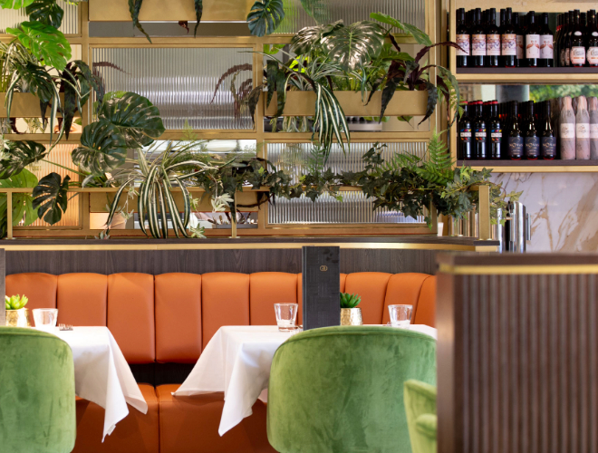 Interior dining at Albert's Shed in Castlefield