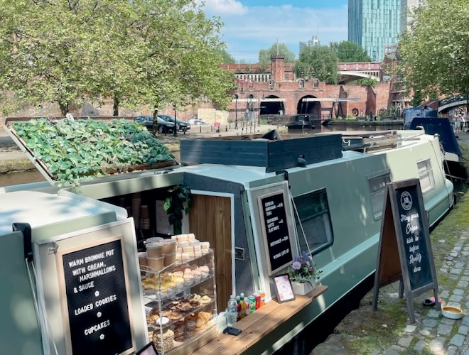 The Coffee and Cake Boat, Castlefield, Manchester.