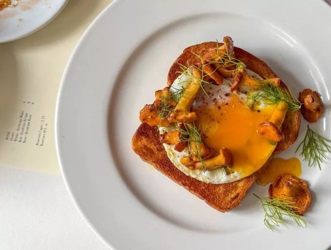 Scottish girolles and duck egg on toast at Winsome