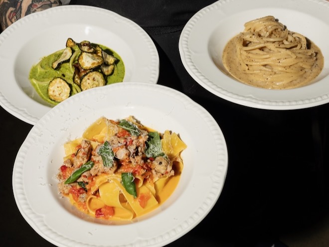 Pasta from Anatra at Exhibition, Manchester.