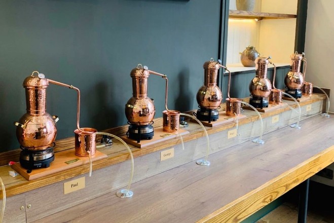 Liverpool Gin Distillery's gin lab equipment