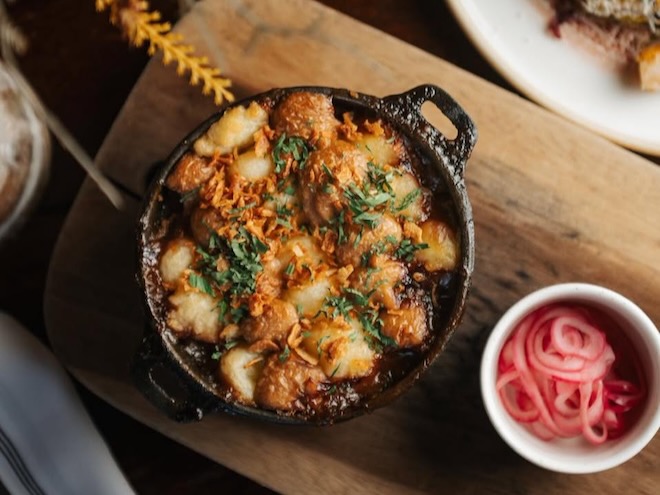 Vegetarian cottage pie from The Black Friar in Salford.
