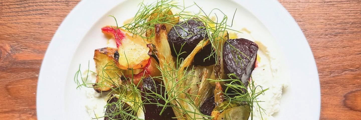 Beetroot and goats curd at Almanac in Glossop.