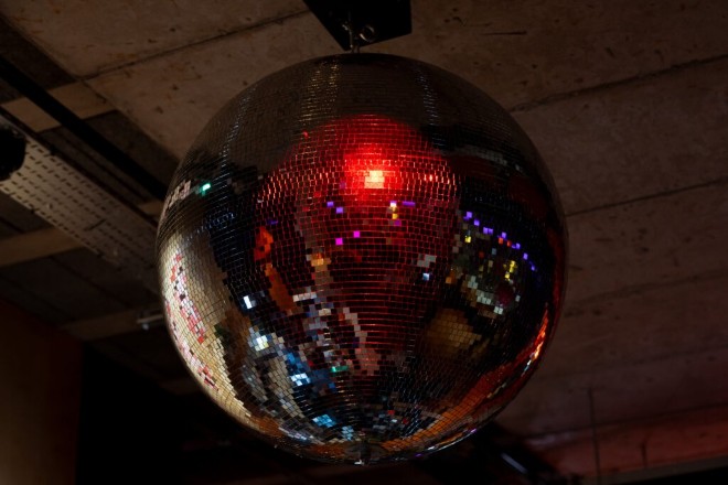 A glitterball at Nell's Media City's NYE celebrations