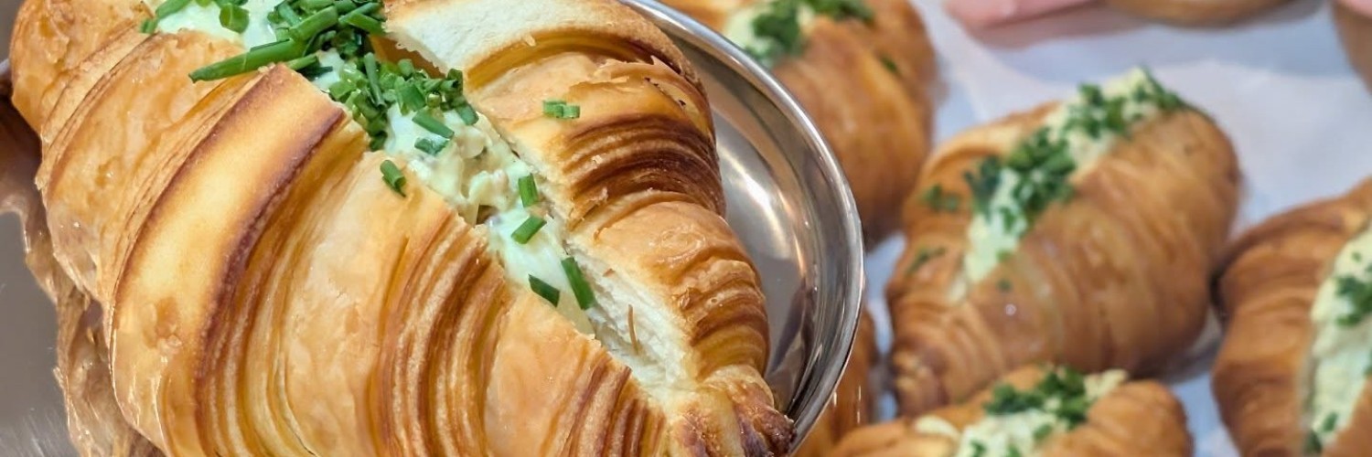 Filled cheese and chive croissants at Sticky Fingers