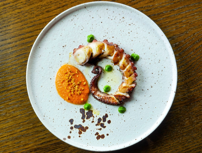 Octopus served on the summer menu at Barnacle in Liverpool.