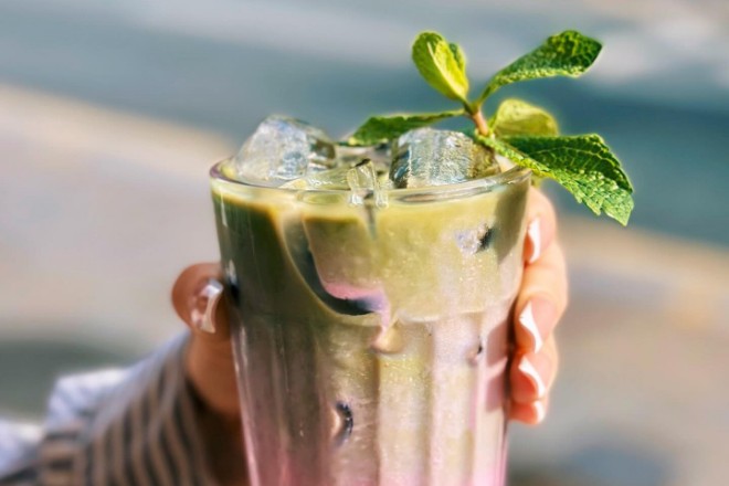 Iced matcha at Ezra and Gil