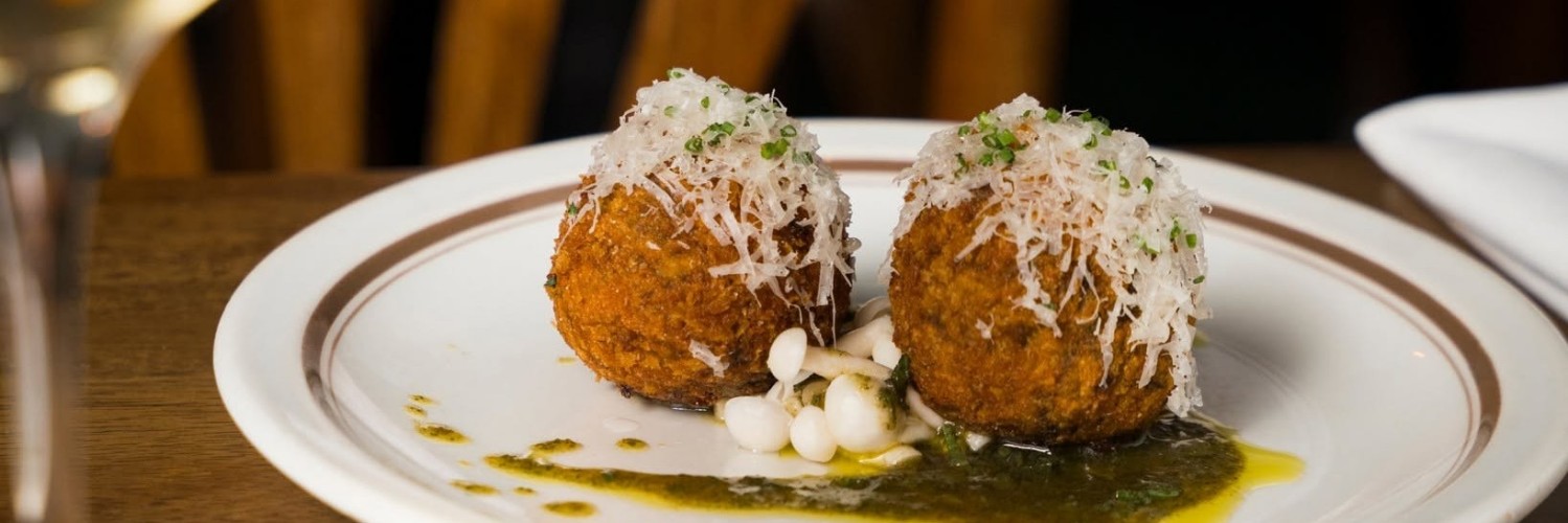 Wild mushroom arancini at Queens