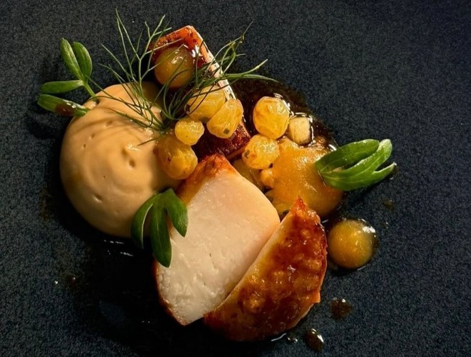Scallop with mangalitza pork at The Art School