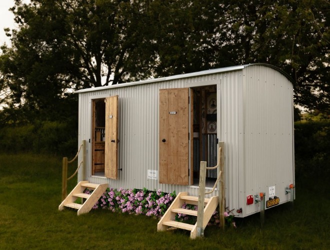Cute trailer toilets at Swanley Meadows with every modern convenience