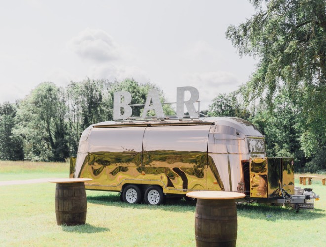 A cool Airstream trailer bar for your wedding at Swanley Meadows
