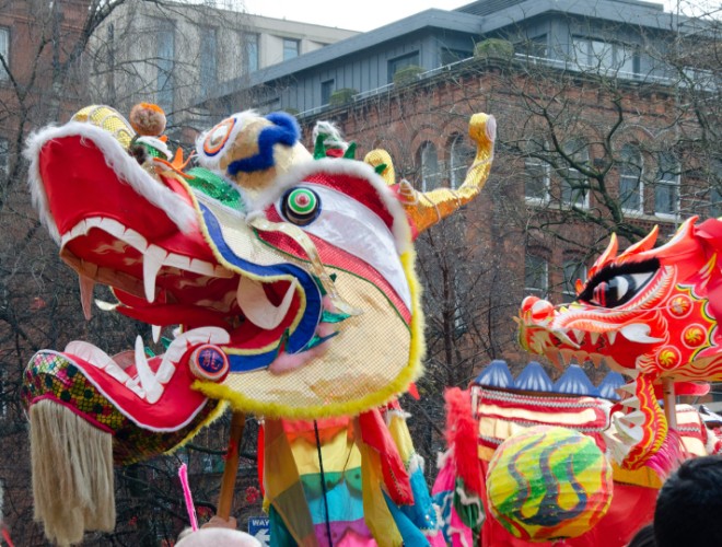 The Dragon Parade for Chinese New Year in Manchester