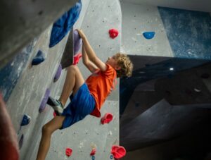Boy climbing at Rock Over Sharston