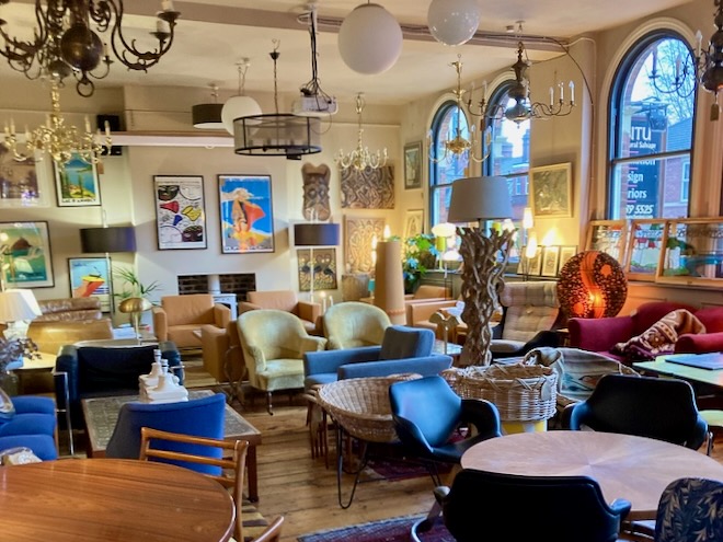 A collection of chairs and tables and lamps at Insitu in Manchester.