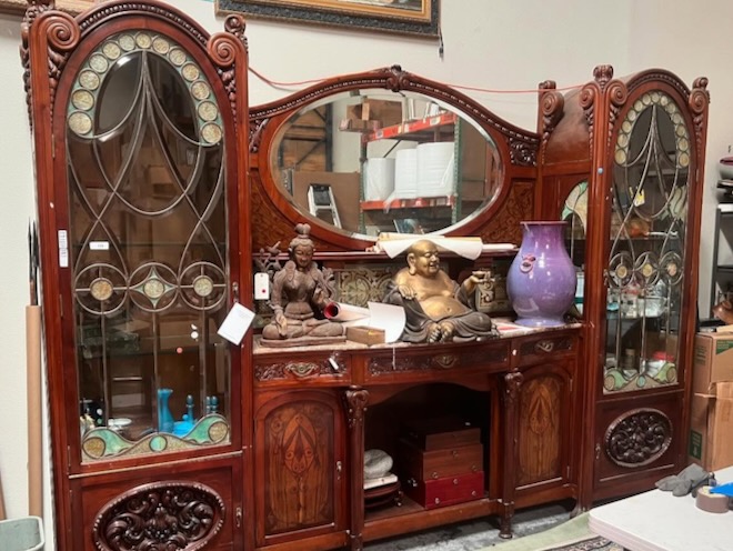An art deco cabinet at Levenshulme Antiques Village.