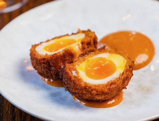 Scotch eggs from the chef's snacks menu at Barnacle in Liverpool.