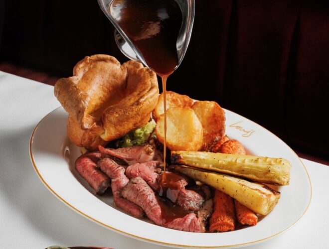 Family-style roast beef and all the trimmings at Louis in Manchester.