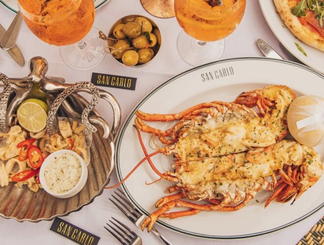 Lobster served at San Carlo Liverpool.