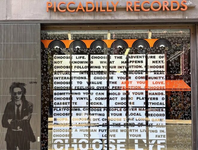 The exterior of Piccadilly Records on Oldham Street.