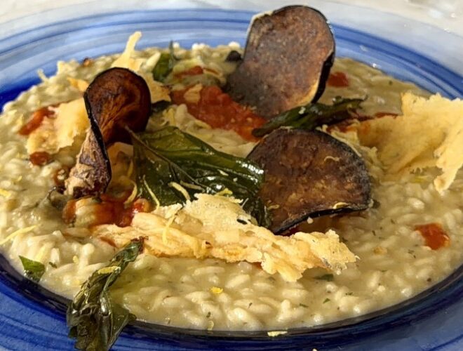 Aubergine parmigiana risotto at Vesuvio