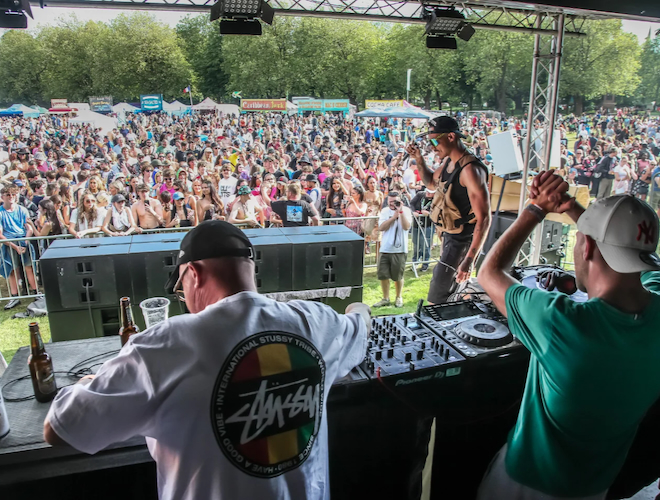 A DJ and crowd at Africa Oye festival in Liverpool.