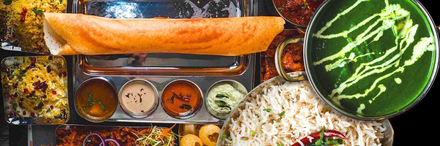 A dosa and other dishes at Aahaa