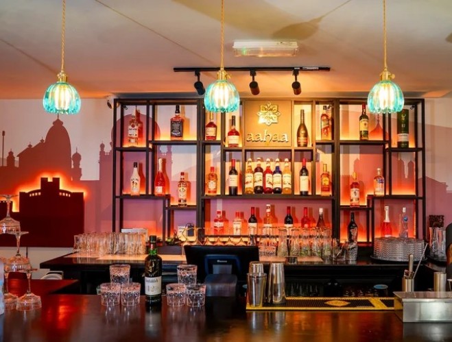 Interior and bar at Aahaa