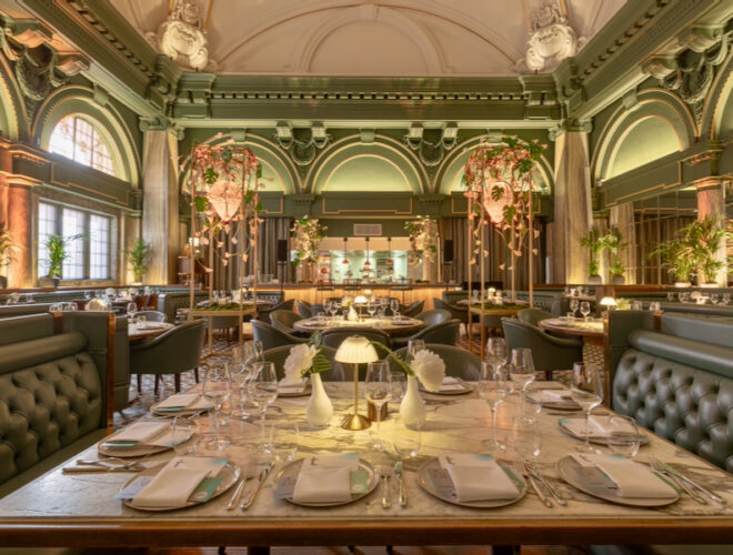 The grand dining room at Tender in Manchester.