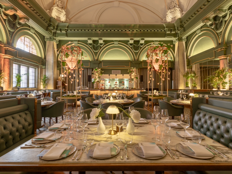 The grand dining room at Tender in Manchester.