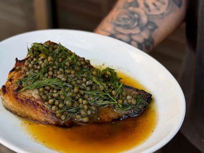 Skate wing with brown butter, dill and capers at Stow in Manchester.