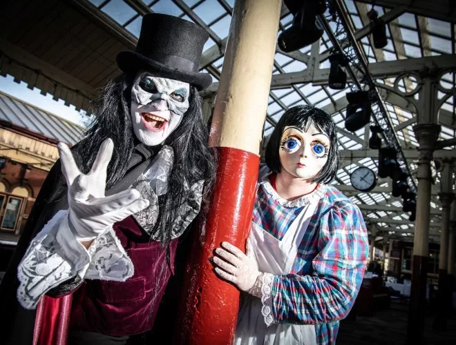 Spooky figures at Bury East Lancashire Railway Station