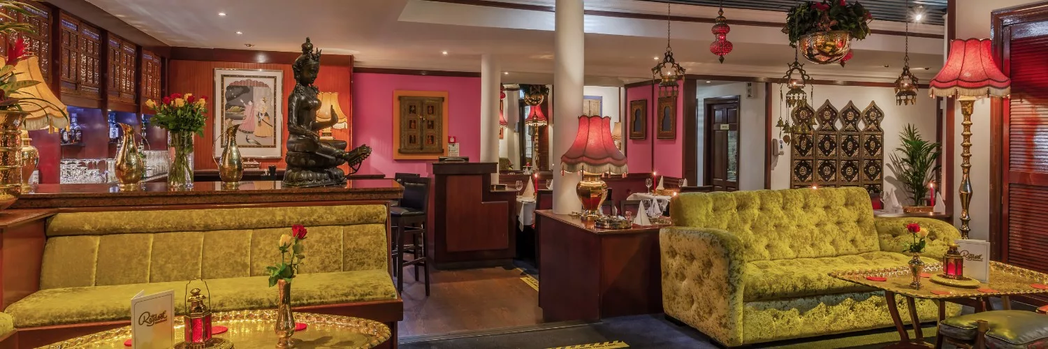 The colourful interior of Rajdoot, Manchester city centre's oldest Indian restaurant