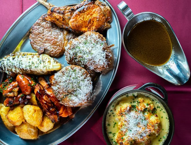A huge Sunday roast sharing platter at Seel & Slater